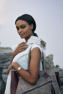Model with ZAAF bag in the Afar region of Ethiopia.