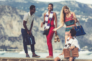 Four models with ZAAF bags and scarf in South of France 