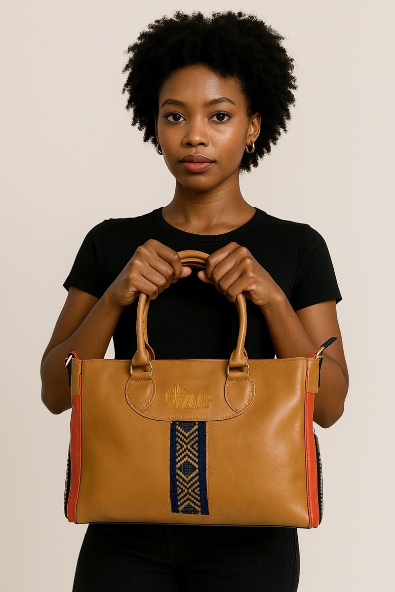 Wanza Leather Laptop Handbag | ZAAF Collection